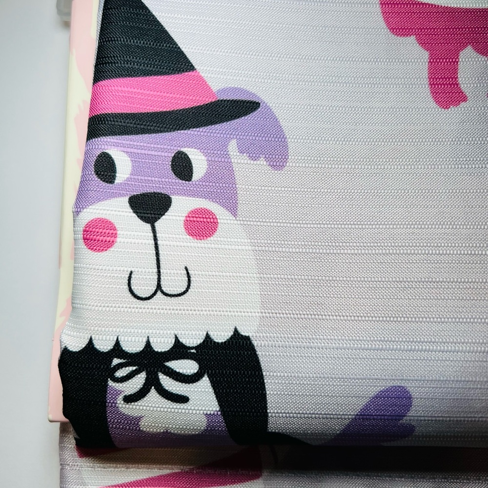 Halloween Cute Dogs in Costumes Fabric Shower Curtain with Hooks Pink Purple - Picture 6 of 15